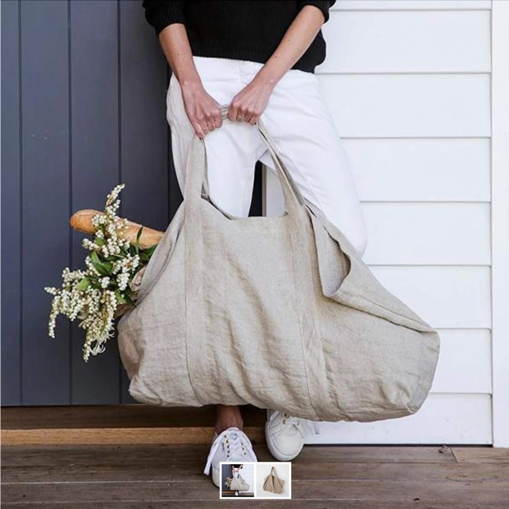 Cultiver linen Frankie large tote bag
